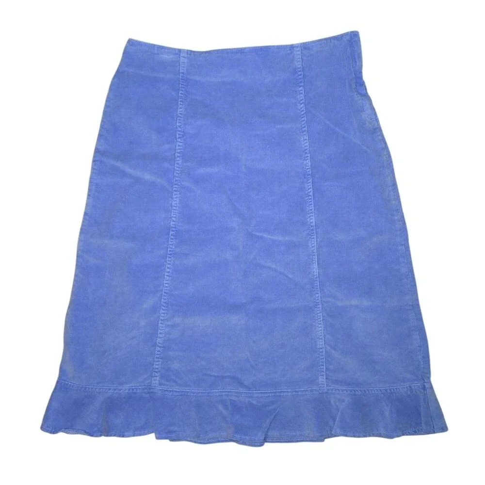 Fresh Produce Nwt Peri Blue Micro Corduroy A-line Skirt Size Medium E613